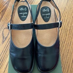 1803 Aja Maryjane black leather mules size 8 (39)